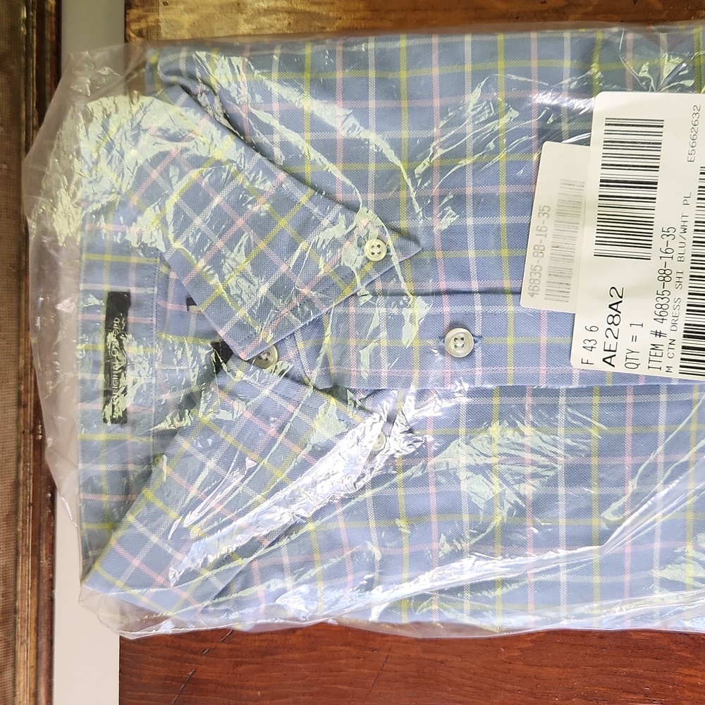 Original Oxford Blue Dress Shirt Neck 16 / 35 Sharp New